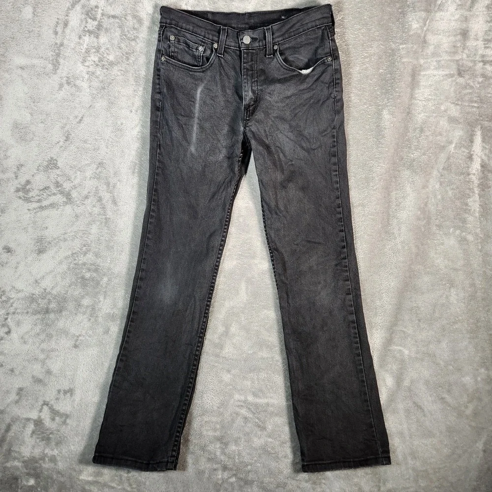 Levi's 514 Jeans Men's 30X29 (Tag 31X30) Black Premium Zip Stretch‎ Cotton Blend